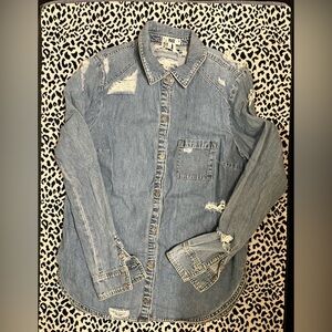 PAIGE distressed denim shirt